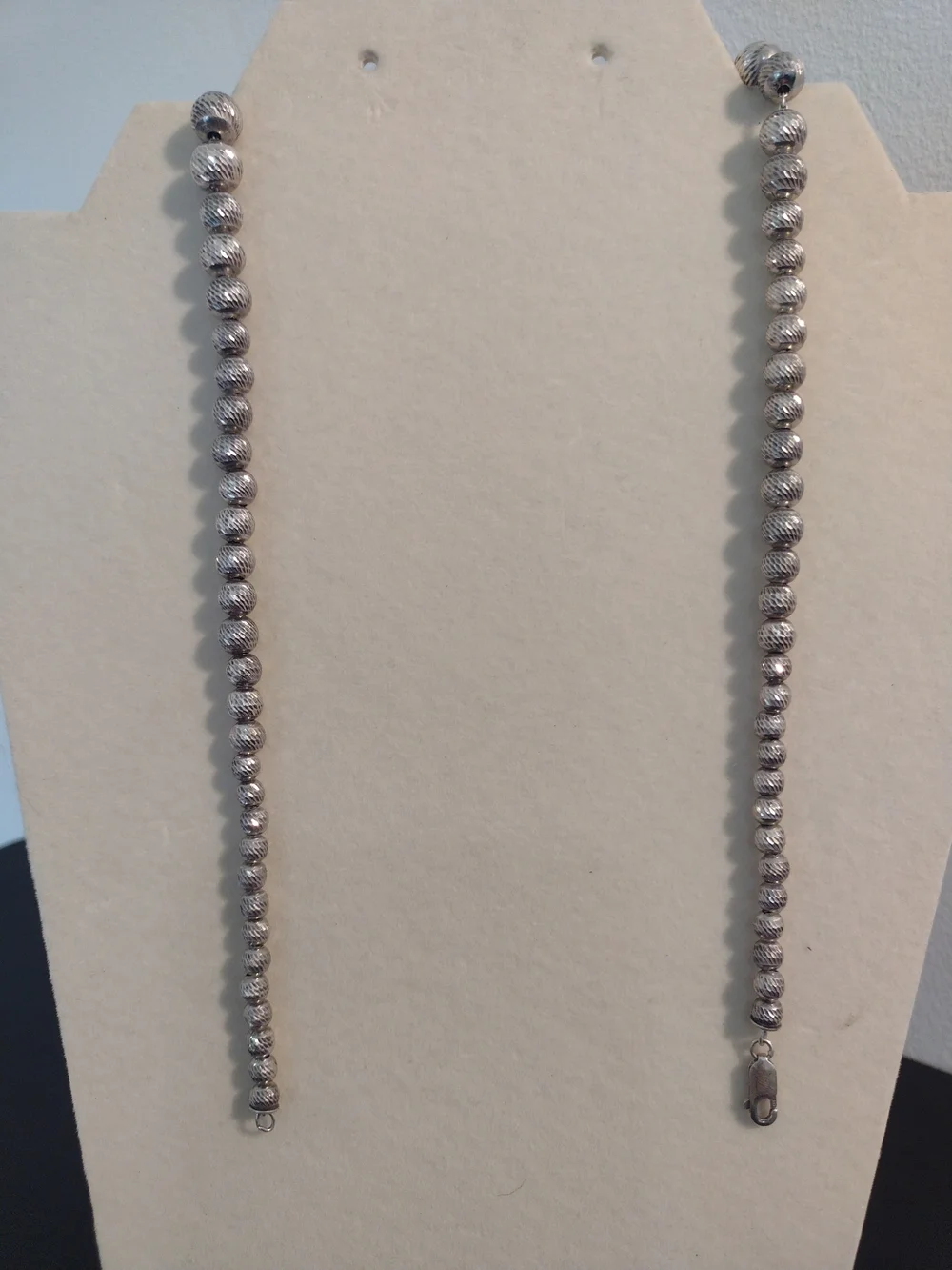 Vintage Sterling Silver Beaded Necklace